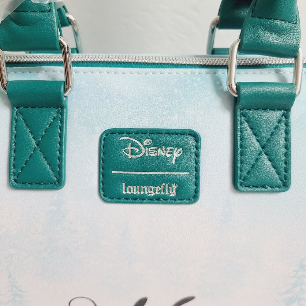 Loungefly Disney Mickey Mouse Minnie Mouse Christmas Snowman Satchel Bag - Picture 3 of 5